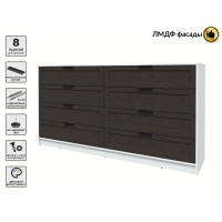 Kомод Тренд КТ-К197 (Белый ЛДСП/ Дуб английский ЛМДФ) Ш1965 В1020 Г451